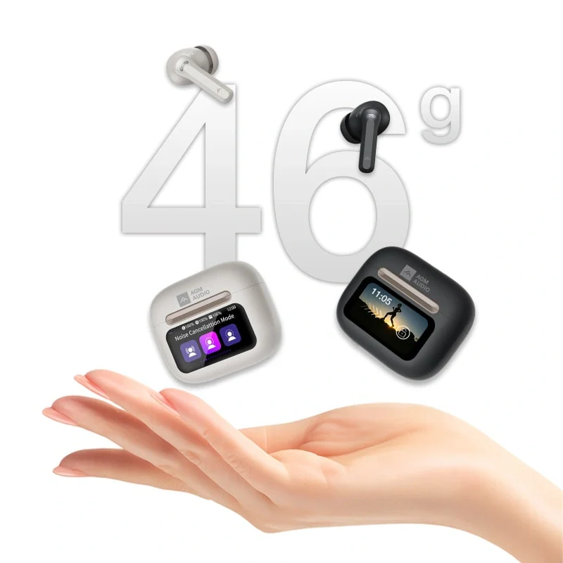 AGM Buds 9 | Touch-Enabled Display Case | 13mm Full-Range Sound | -25dB ANC | IPX4 Water Resistance - Image 3