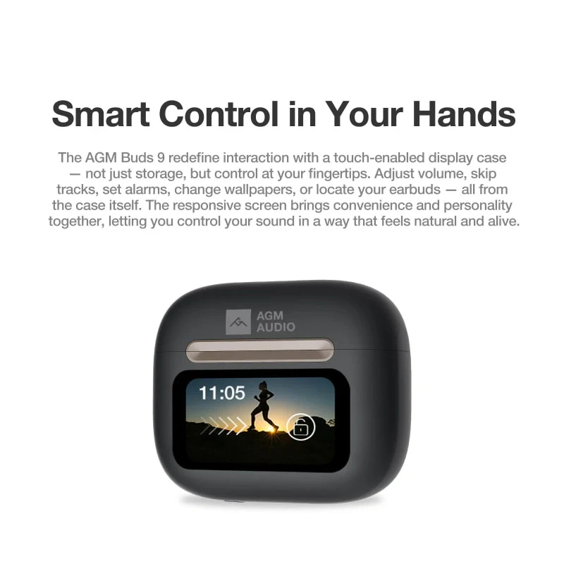 AGM Buds 9 | Touch-Enabled Display Case | 13mm Full-Range Sound | -25dB ANC | IPX4 Water Resistance - Image 4