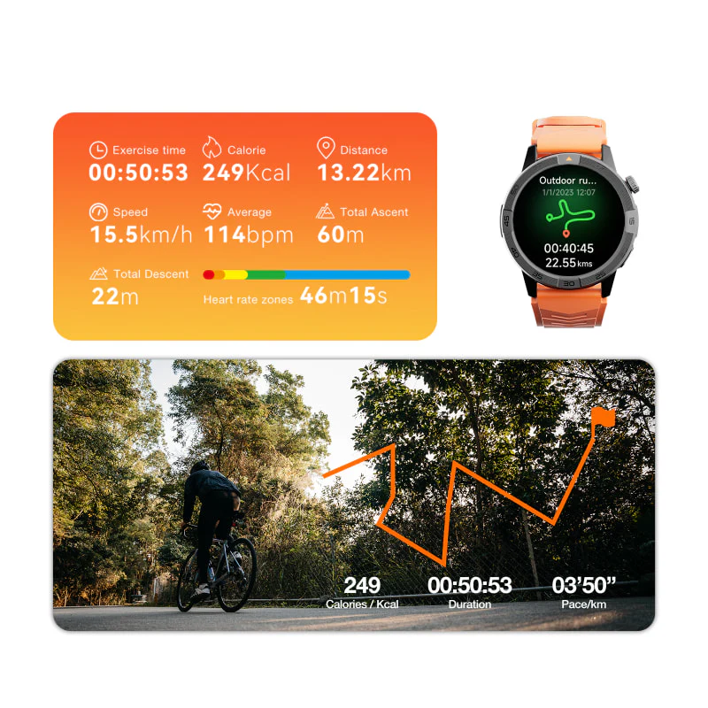 AGM Legion Pro | GPS | Offline Map | 5ATM | IP68 Waterproof | 100+ Sports Modes | Smart Watch - Image 13