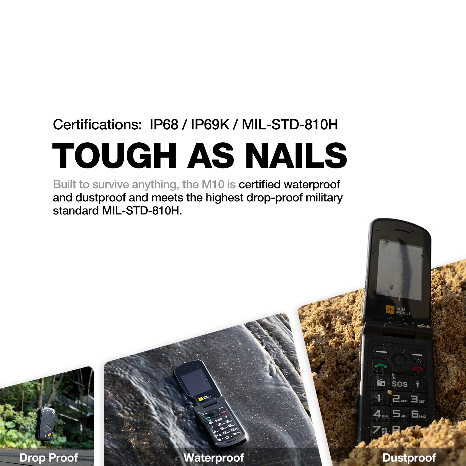 AGM M10｜Smart LED Alerts｜Dual SIM｜SOS Call  Key｜High-decibel Speaker - Image 3