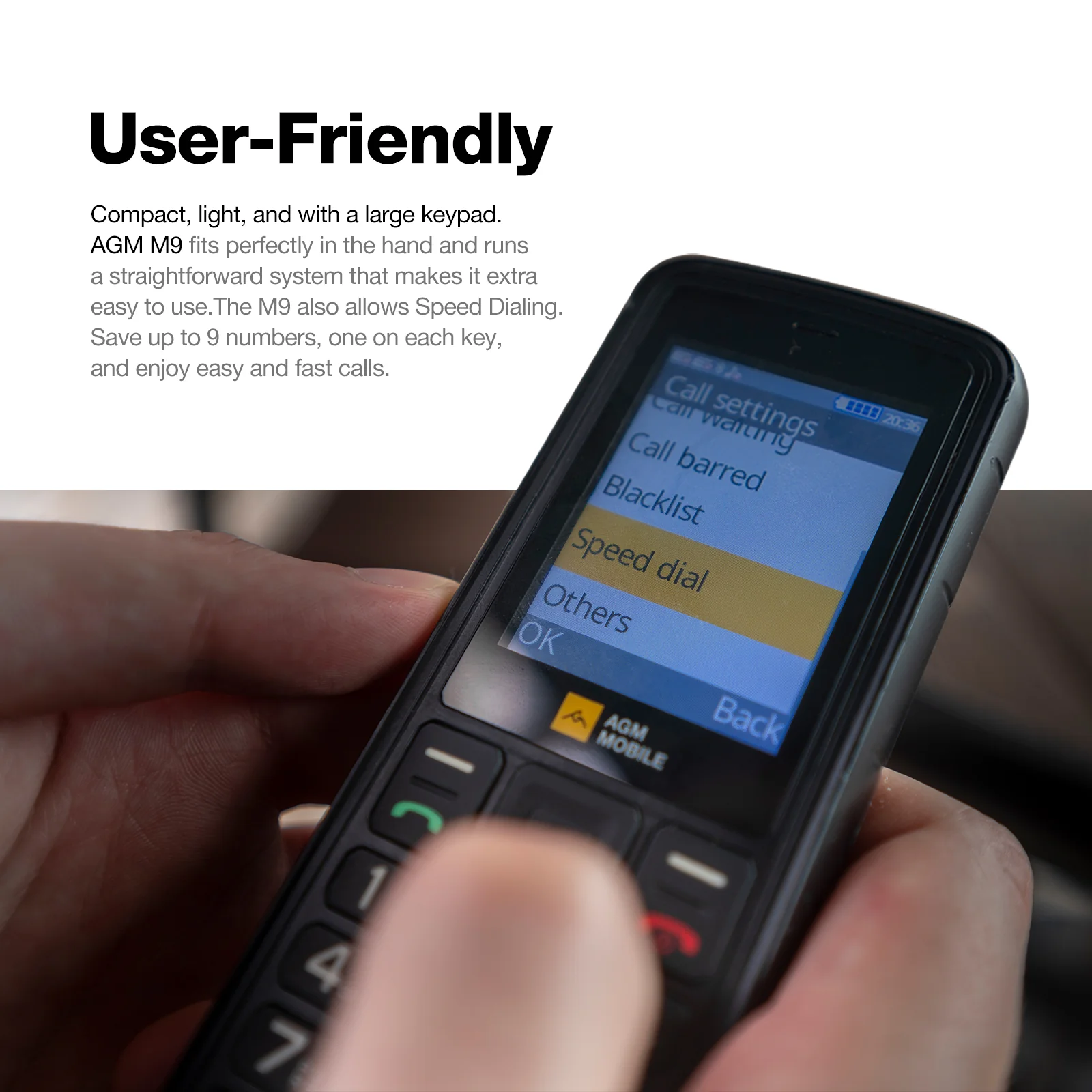 AGM M9 | Rugged | 4G |  Ergonomic | User Friendly | Fast Dial | Dual SIM - Image 4