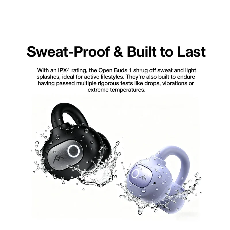 AGM Open Buds 1 | Open-Ear Design | 25+3dB ANC | 6H Playtime | IPX4 Water Resistance - Image 7